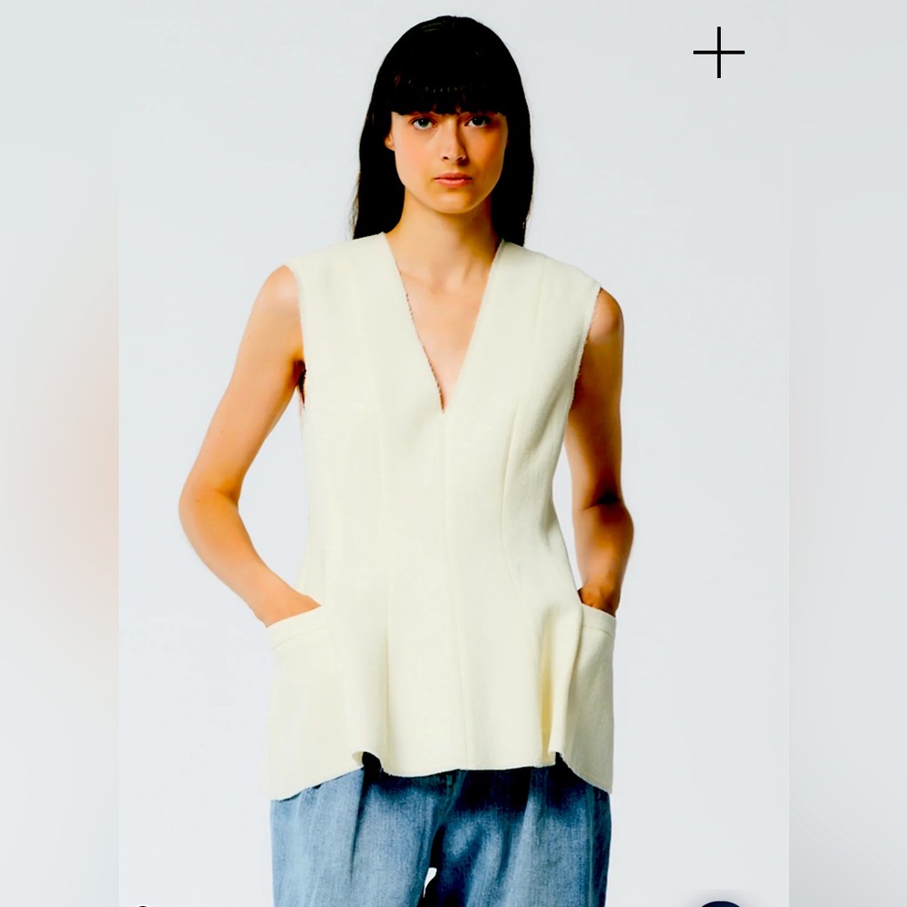 NWT Tibi Melee Crepe peplum top size 10